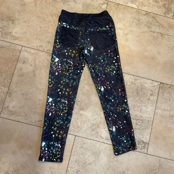 Ta-Eam Collection Girls Stretch Pants Blue Paint Splatter Sz M (5) - Picture 7 of 10